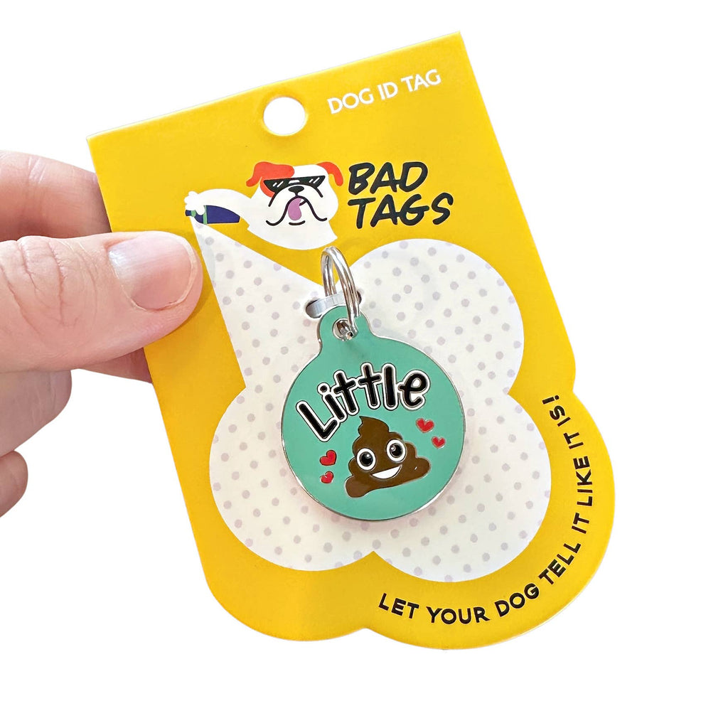 Bad Tags - Dog ID Tag with Personalized QR Code - Little 💩  - Dog.Dog.Cat.