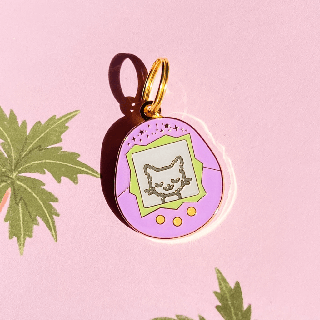 Tamagotchi Cat Pet ID Tag - Dog.Dog.Cat.