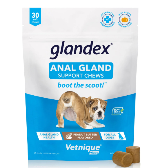 Glandex Anal Gland Support Soft Chews Peanut Butter 30ct - Dog.Dog.Cat.