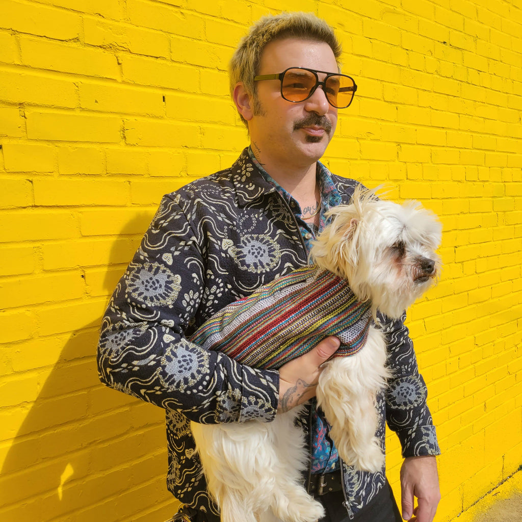 Walking Palm - 100% Hand-Woven Dog Poncho - Bohemian Multicolor - Dog.Dog.Cat.