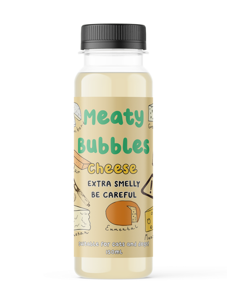 Meaty Bubbles - Cheese flavoured pet bubbles for cats and dogs  - Dog.Dog.Cat.