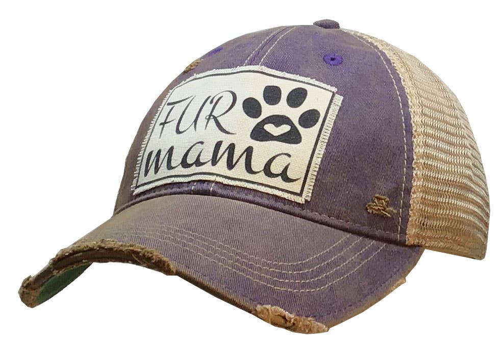 Fur Mama Distressed Trucker Hat Baseball Cap - Dog.Dog.Cat.