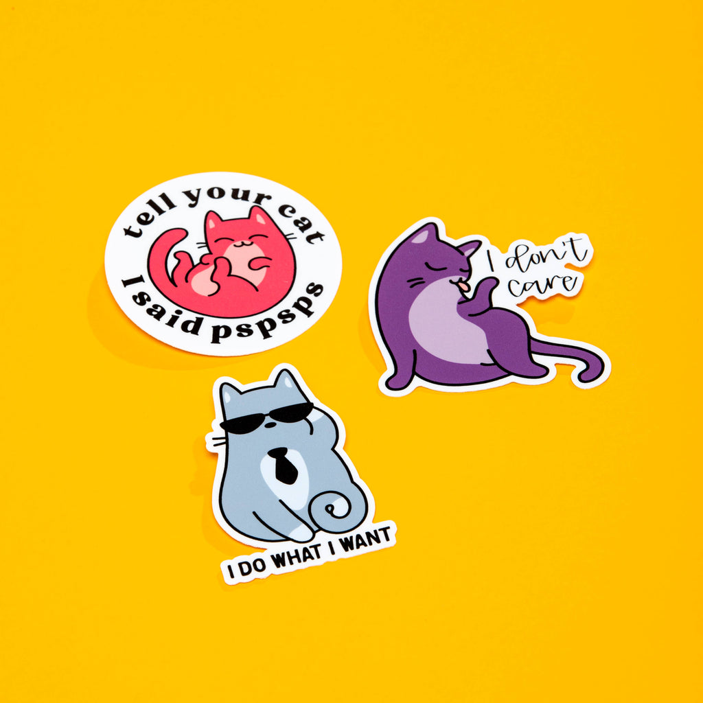 The Dapper Paw - Tell Your Cat I Said PSPSPS Die Cut Sticker - Dog.Dog.Cat.
