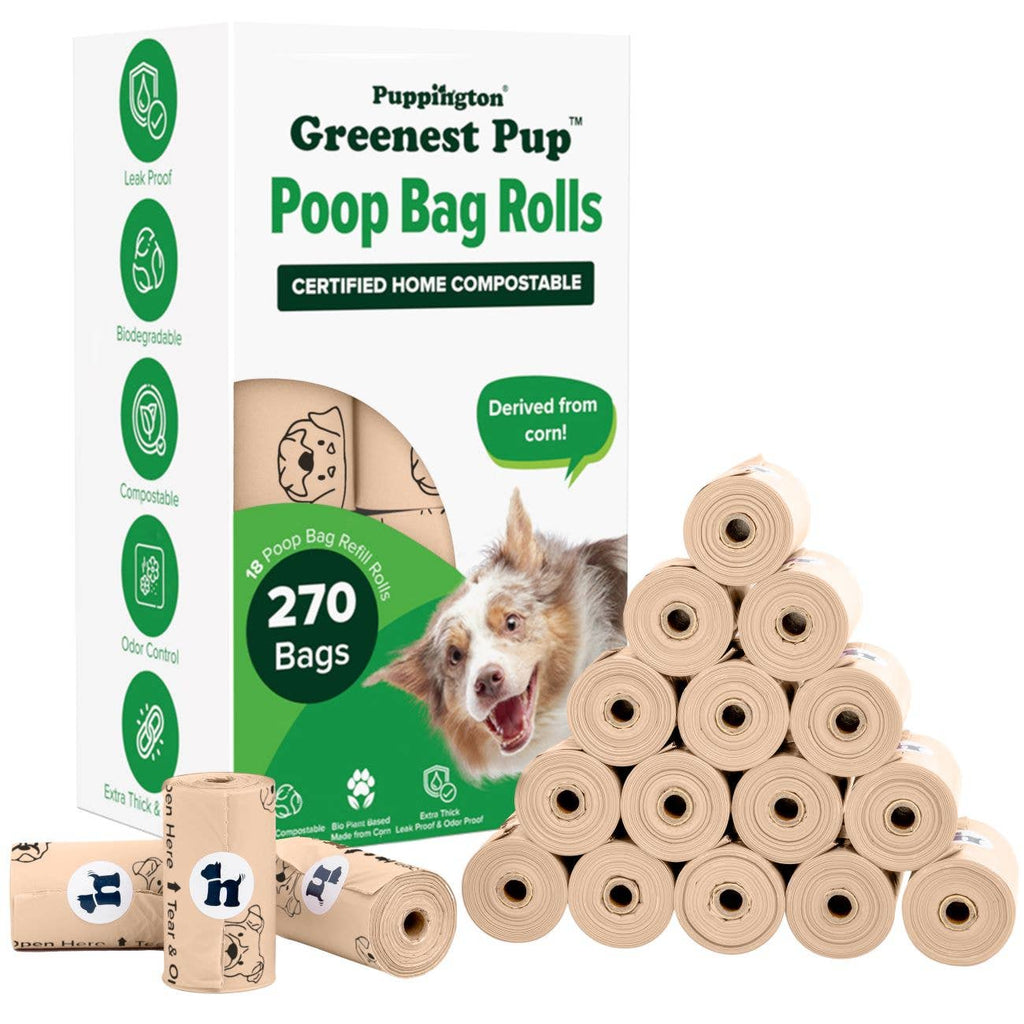 Puppington - Triple-Certified Compostable Thick Dog Poop Bags - Dog.Dog.Cat.