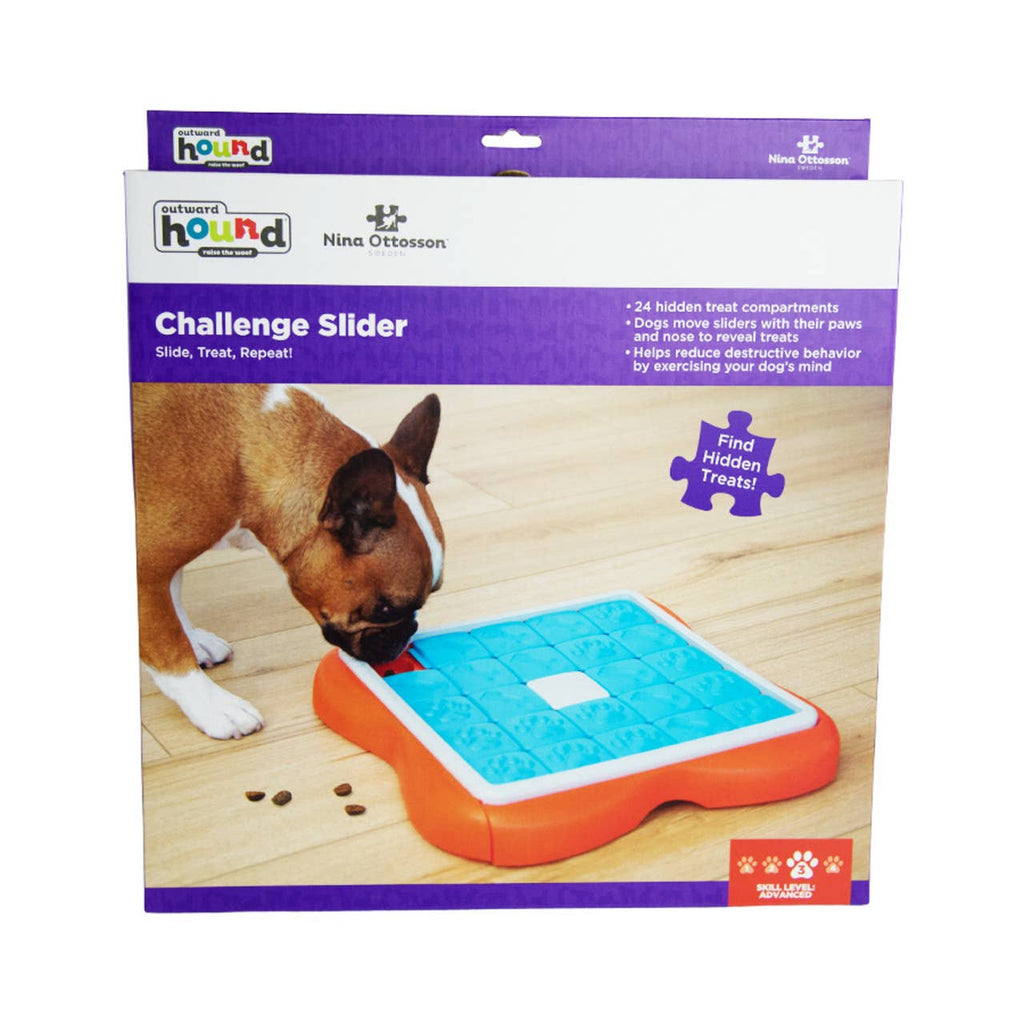 Nina Ottosson Challenge Slider Interactive Treat Dog Puzzle - Dog.Dog.Cat.