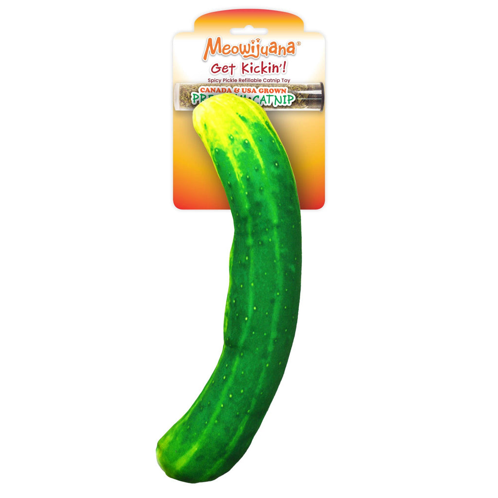 Meowijuana Get Kickin Spicy Pickle Kicker Cat Toy - Dog.Dog.Cat.