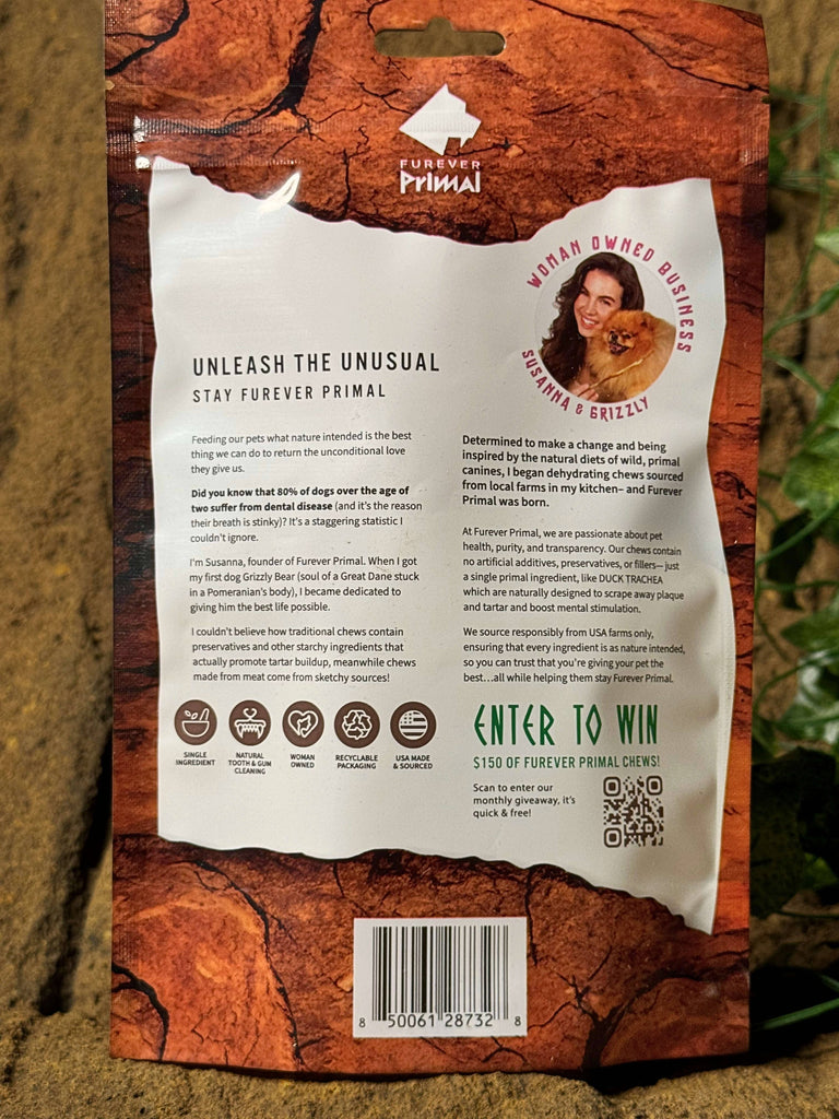 Bag of 15 Dog Chew: Duck Trachea - Natural Single Ingredient - Dog.Dog.Cat.