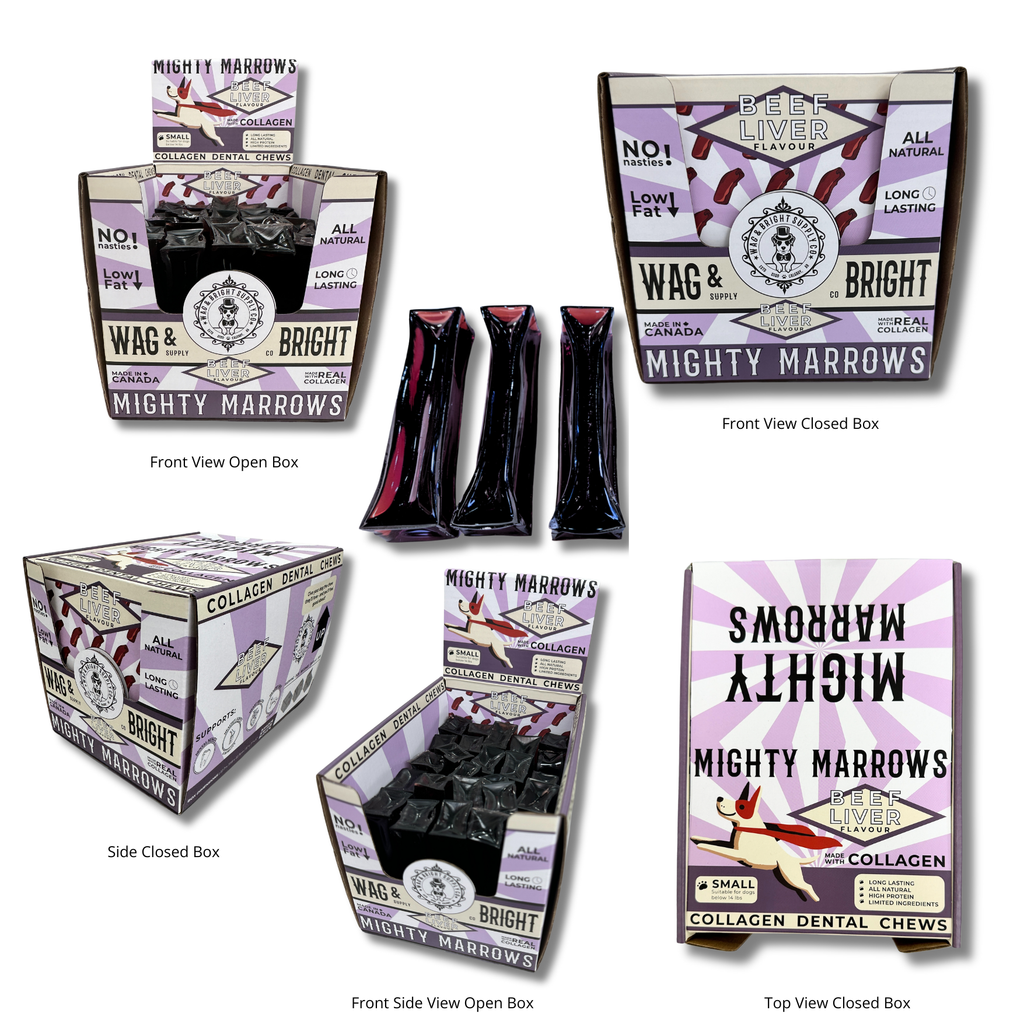Mighty Marrows Collagen Dental Chew - Beef Liver - SM/LG - Dog.Dog.Cat.