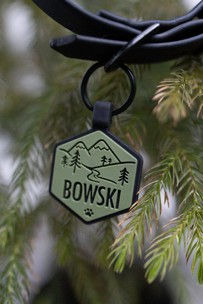 Besties Pets - Mountain Adventure Silicone Dog ID Tag: Sky Blue - Dog.Dog.Cat.