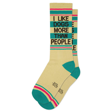 I Like Dogs More Than People Gym Crew Socks - Dog.Dog.Cat.