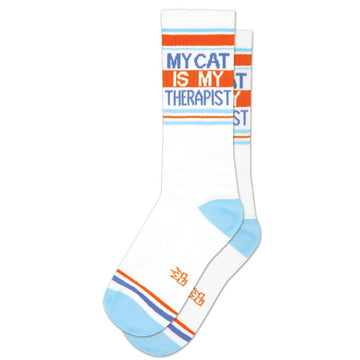 Gumball Poodle - My Cat Is My Therapist Gym Crew Socks - Dog.Dog.Cat.