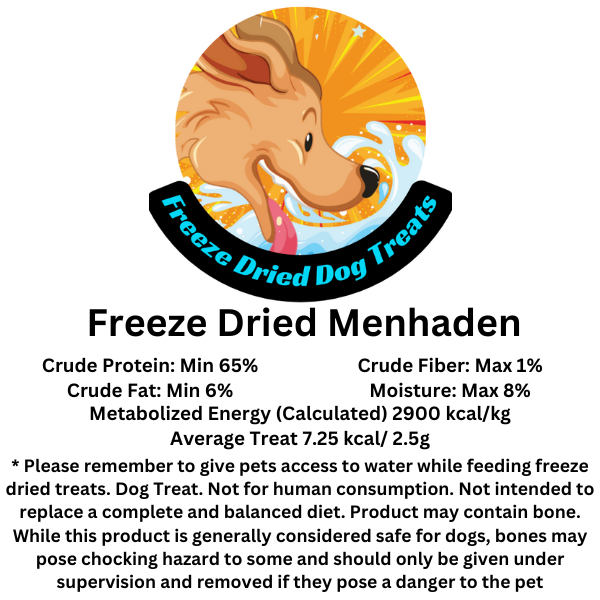 Freeze Dried Dog Treats - Freeze Dried Menhaden Medium (Each) - Dog.Dog.Cat.