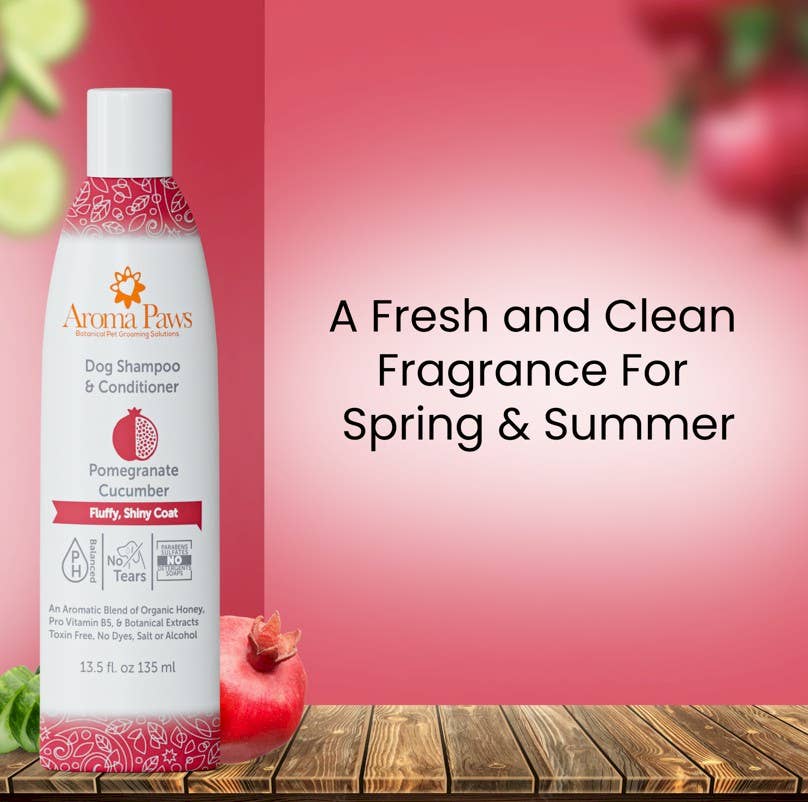 Aroma Paws - 13.5 Oz. Shampoo Pomegranate Cucumber - Dog.Dog.Cat.