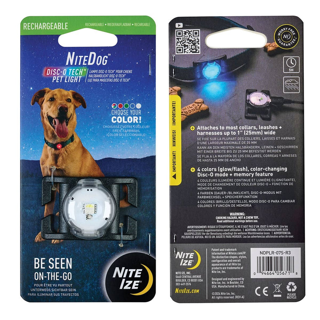Nite Ize NiteDog™ Rechargeable Pet Light - Disc-O Tech™ - Dog.Dog.Cat.