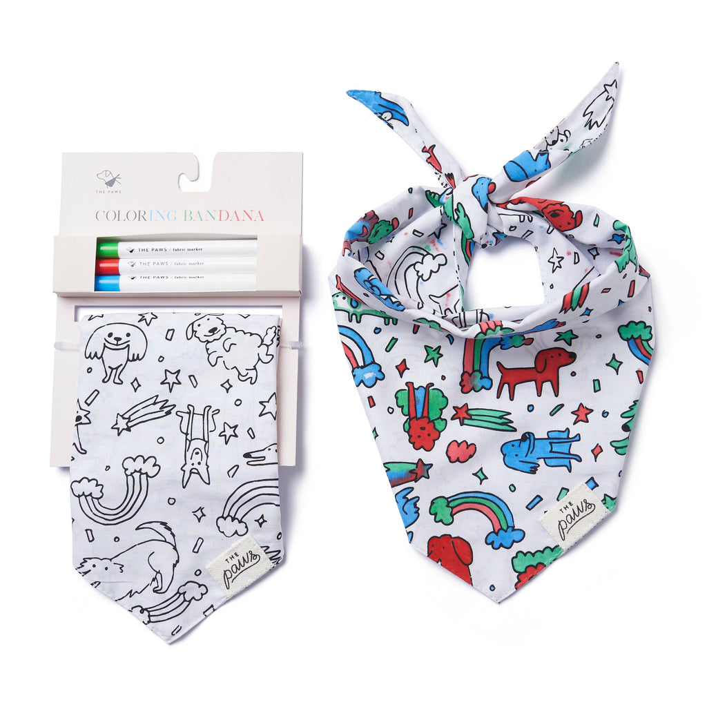 The Paws - Coloring Bandana for Kids and Adults  - Dog.Dog.Cat.