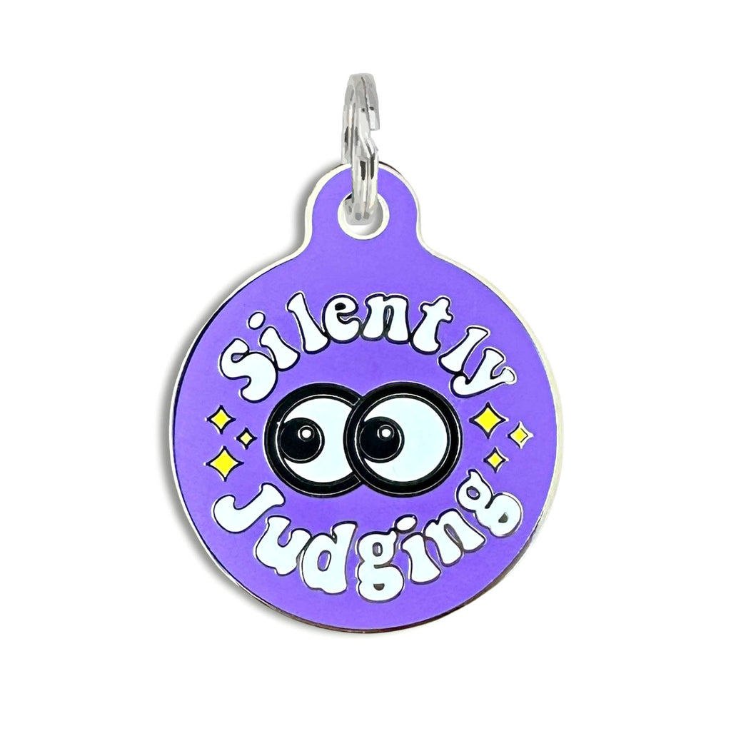 Bad Tags - Personalized Dog Tag Tag w/Scannable Code - Silently Judging - Dog.Dog.Cat.