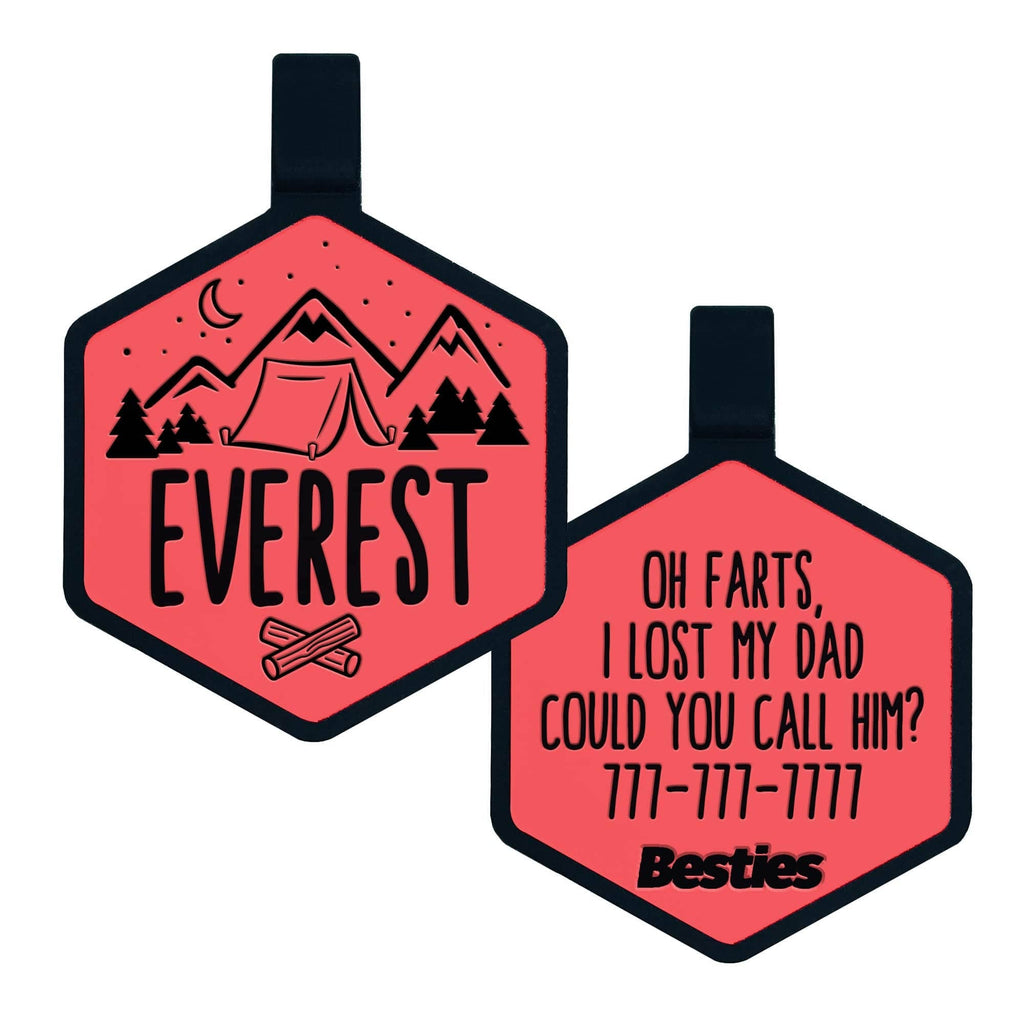 Besties Pets - Happy Camper Silicone Dog ID Tag - Dog.Dog.Cat.