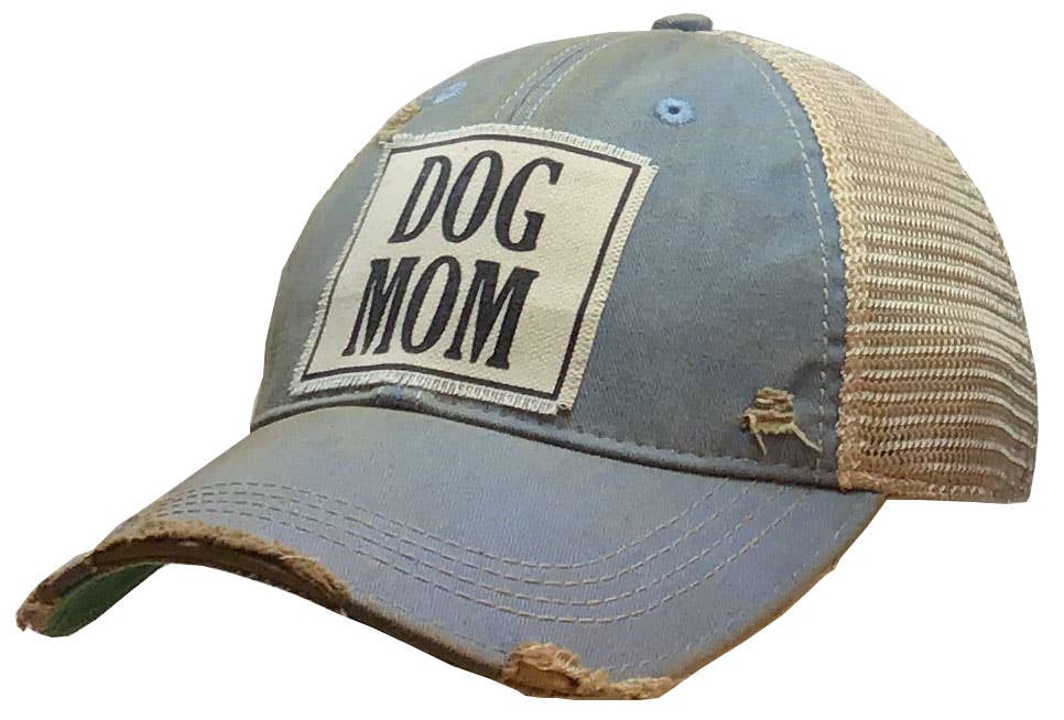 Dog Mom Distressed Trucker Hat Baseball Cap - Dog.Dog.Cat.