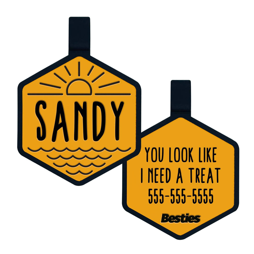 Besties Pets - Salt and Sun Silicone Dog ID Tag - Dog.Dog.Cat.