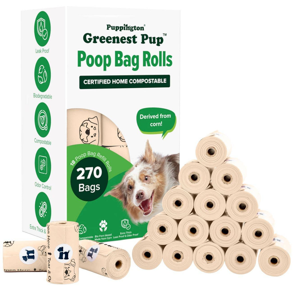 Puppington - Triple-Certified Compostable Thick Dog Poop Bags - Dog.Dog.Cat.