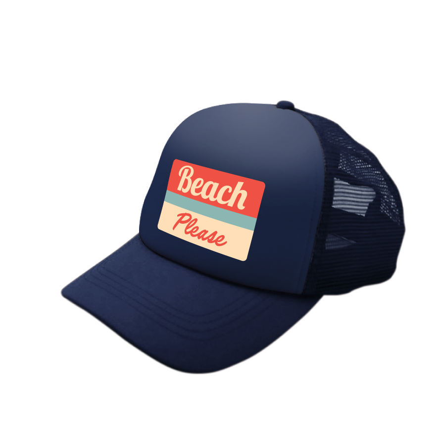 Beach Please Standard or Namedrop | Trucker Hat for Dogs - Dog.Dog.Cat.