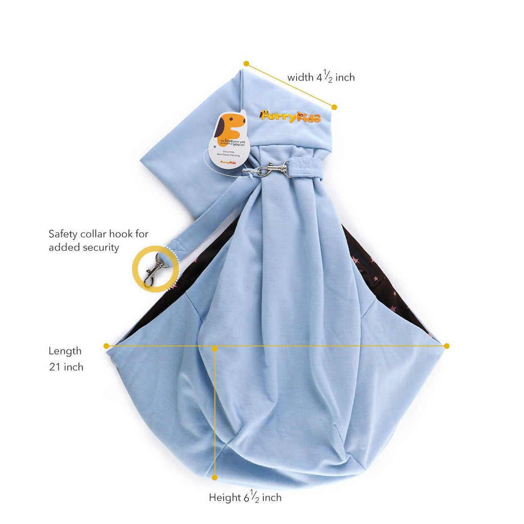 Furry Fido Pet Supplies - Furry Fido Classic Pet Sling - Blue - Dog.Dog.Cat.