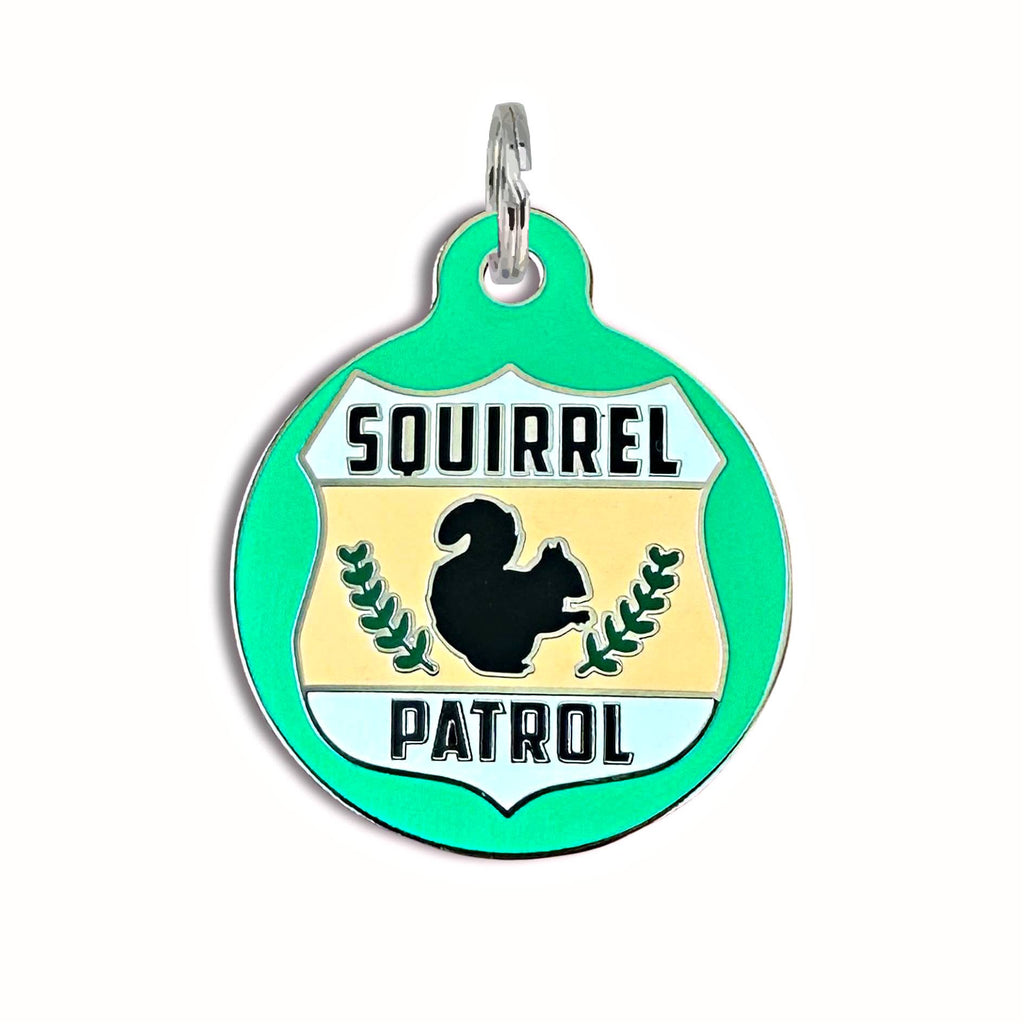 Bad Tags - Dog ID Tag with Personalized QR Code - Squirrel Patrol - Dog.Dog.Cat.