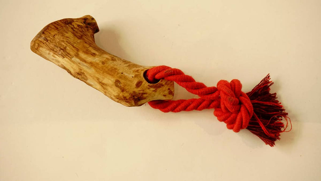 hundsfutter - Olive wood teether with cotton cord - Dog.Dog.Cat.