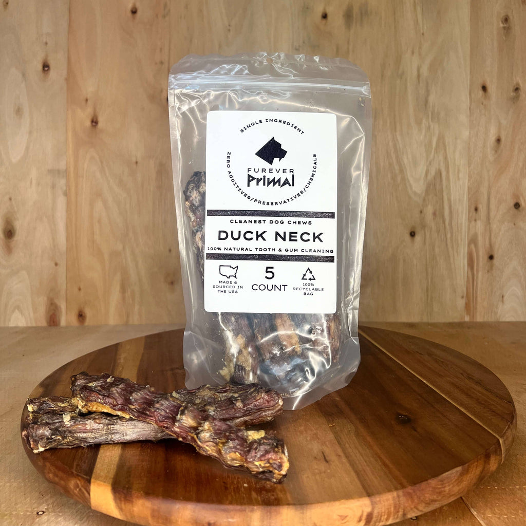 Furever Primal - Bagged Dog Chew: Duck Neck - Natural Single Ingredient - Dog.Dog.Cat.