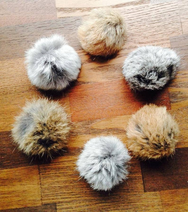 Max Rabbit Fur Cat Toy, Natural Color Fur, Fur Ball, Max