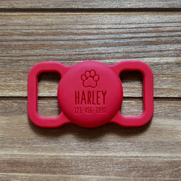 Besties Pets - Paw Silicone Pet AirTag Holder - Personalized - Dog.Dog.Cat.