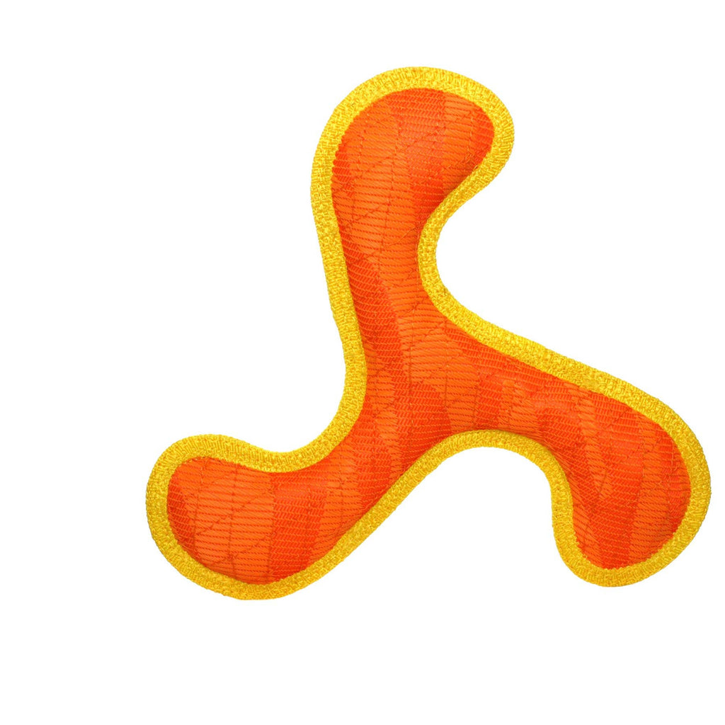 DuraForce Boomerang Tiger - Orange, Durable, Squeaky Dog Toy - Dog.Dog.Cat.