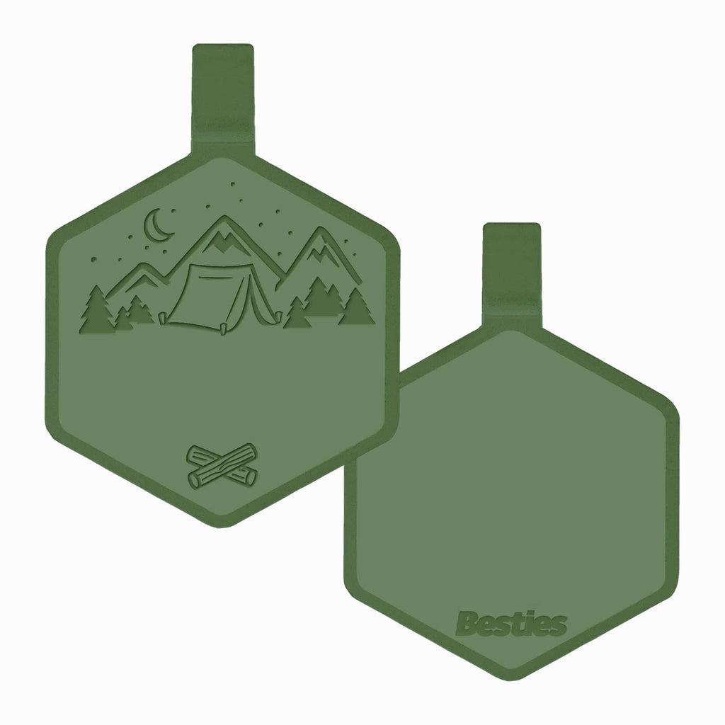 Besties Pets - Happy Camper Silicone Dog ID Tag - Dog.Dog.Cat.