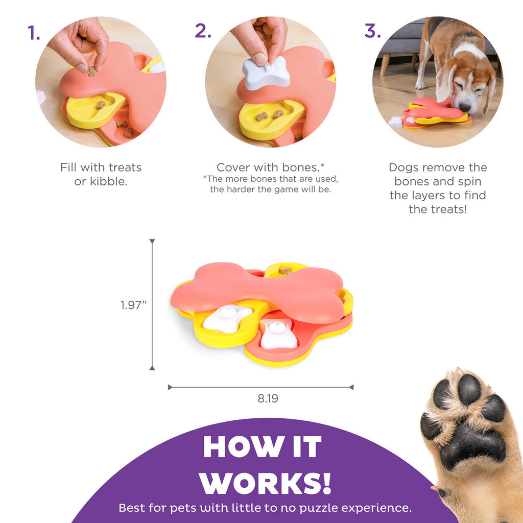 Nina Ottosson Dog Tornado Interactive Dog Toy Small Yellow/Pink - Dog.Dog.Cat.