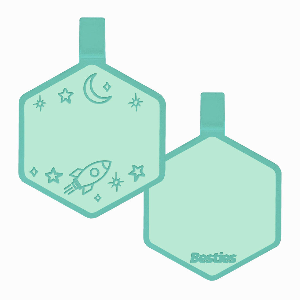 Besties Pets - Space Cadet Silicone Dog ID Tag: Chartreuse - Dog.Dog.Cat.