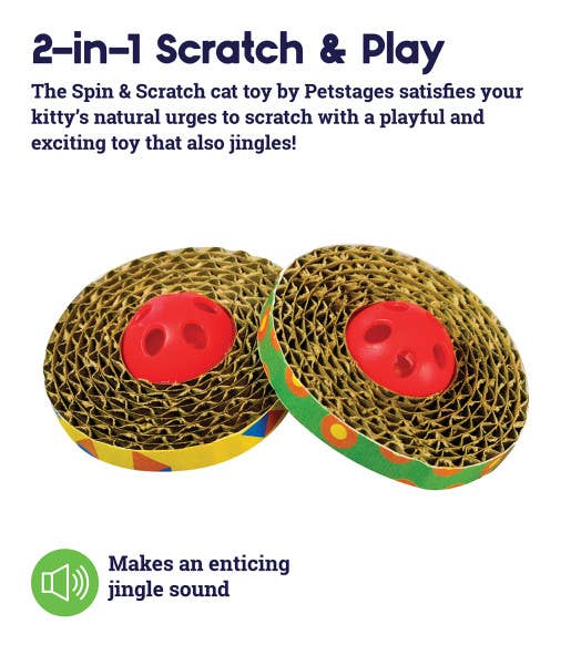 Petstages Spin & Scratch Cat Toys - 2 Pack - Dog.Dog.Cat.