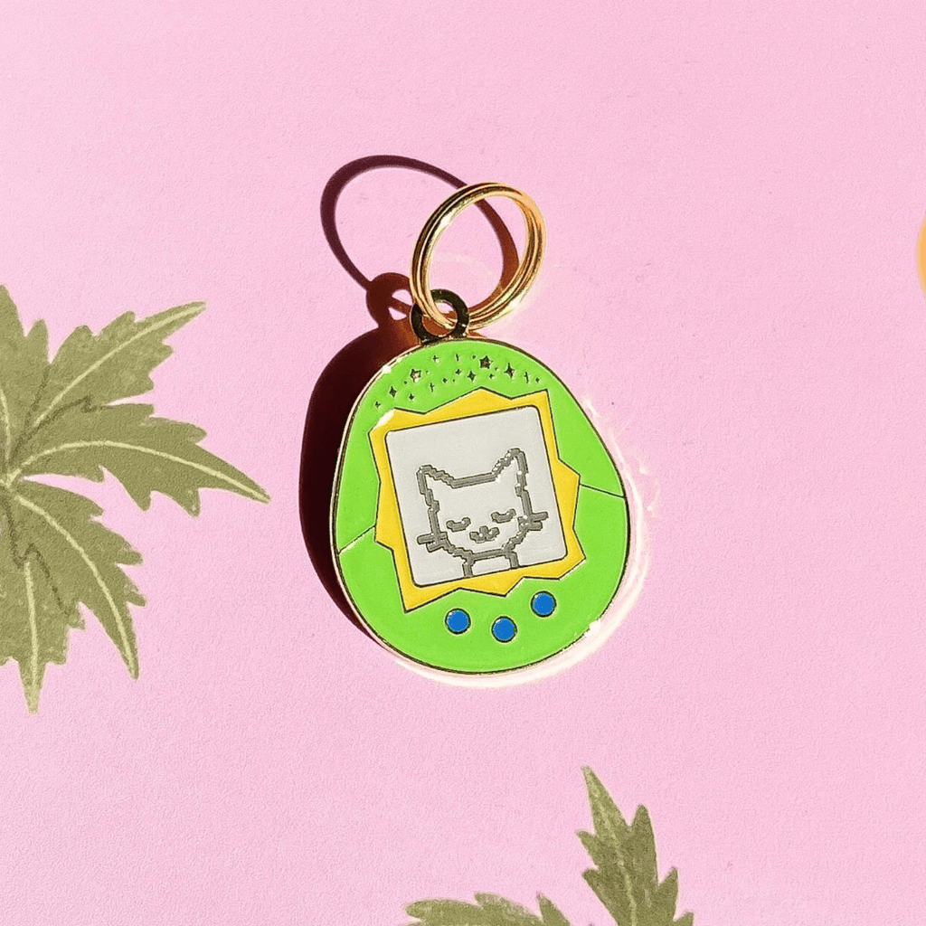 Tamagotchi Cat Pet ID Tag - Dog.Dog.Cat.