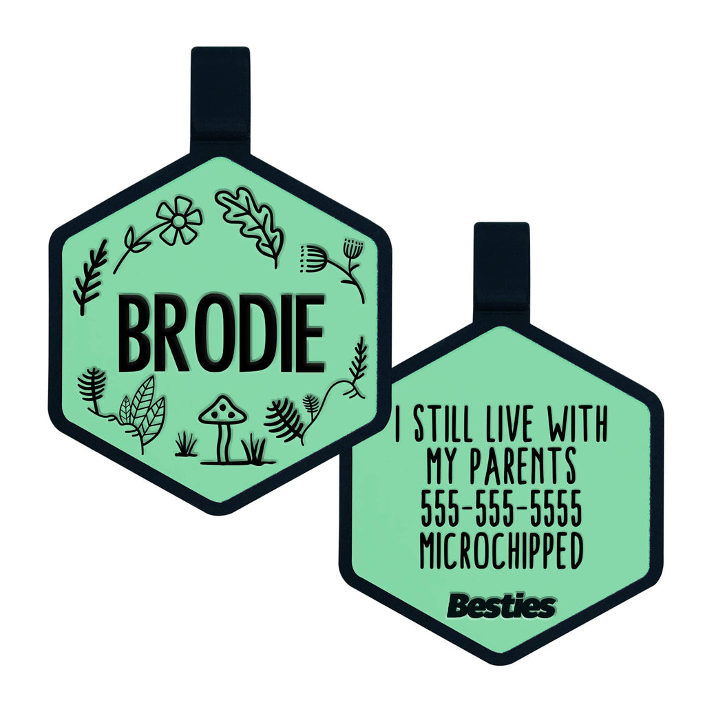 Besties Pets - Woodland Silicone Dog ID Tag - Dog.Dog.Cat.