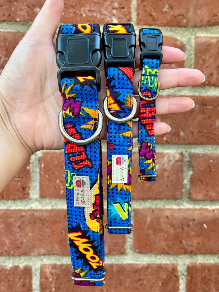Comic Book Dog Collar – Pop Art Pet Collar – Handmade USA - Dog.Dog.Cat.