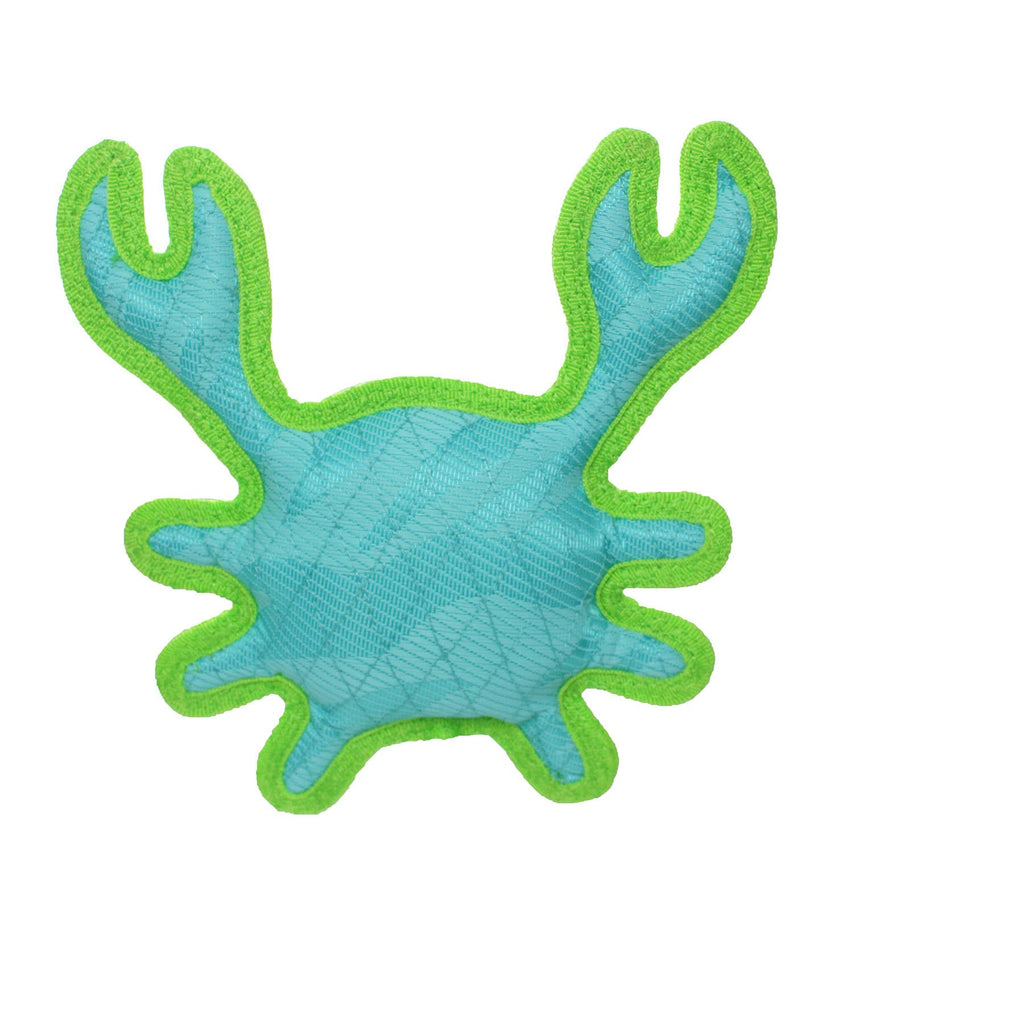 Tuffy Dog Toys - VIP Products - DuraForce Crab Tiger - Blue/Green, Durable, Squeaky Dog Toy - Dog.Dog.Cat.