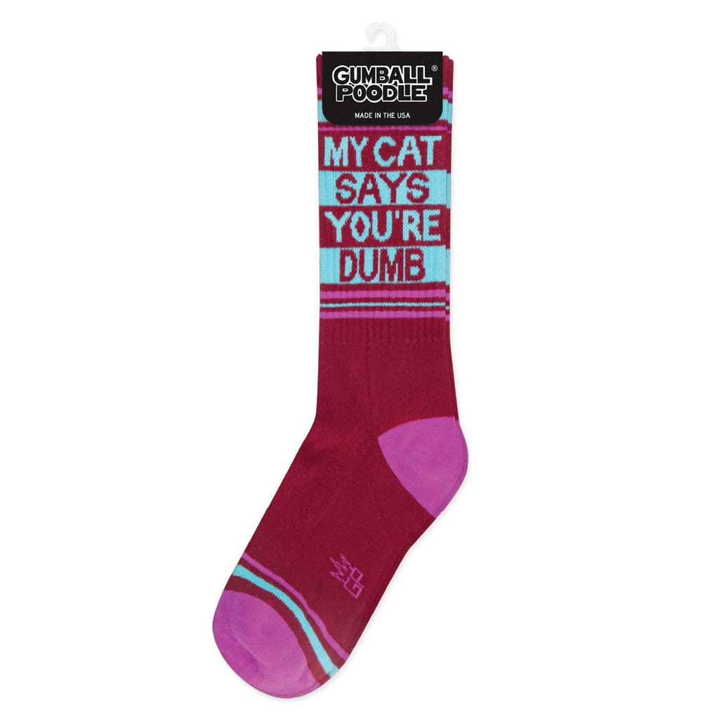 My Cat Says You're Dumb Gym Crew Socks - Dog.Dog.Cat.