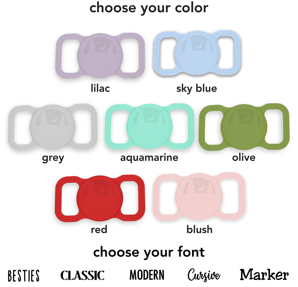 Besties Pets - Stay Wild Silicone Pet AirTag Holder - Personalized - Dog.Dog.Cat.
