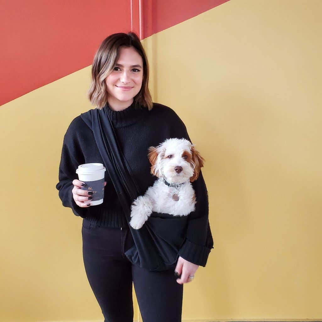 Walking Palm - Dog Sling - Black Woven - Dog.Dog.Cat.