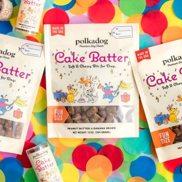 Polkadog Cake Batter Peanut Butter & Banana Chewy Dog Treats - Dog.Dog.Cat.