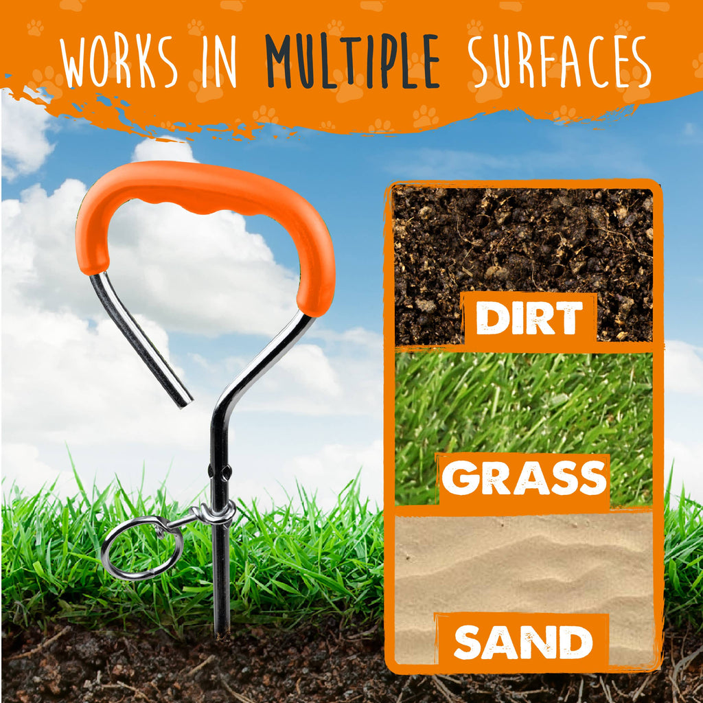 Mighty Paw - Durable Dog Tie Out Stake for Secure Outdoor Play - Dog.Dog.Cat.