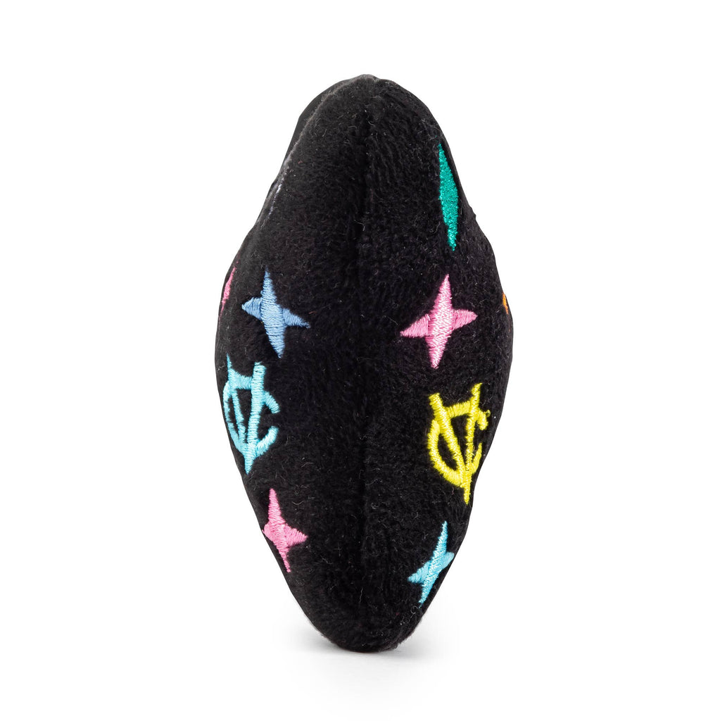Black Monogram Chewy Vuiton Bone Squeaker Dog Toy: Small / Mini - Dog.Dog.Cat.
