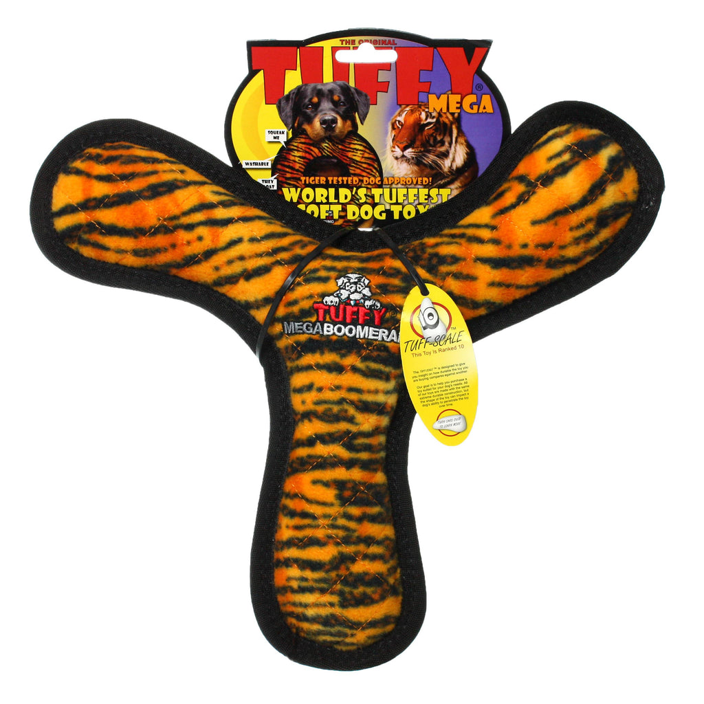 Tuffy Mega Boomerang Tiger, Durable, Tough, Squeaky Dog Toy - Dog.Dog.Cat.