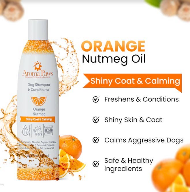 Aroma Paws - 13.5 Oz. Shampoo Orange Nutmeg Vetiver - Dog.Dog.Cat.