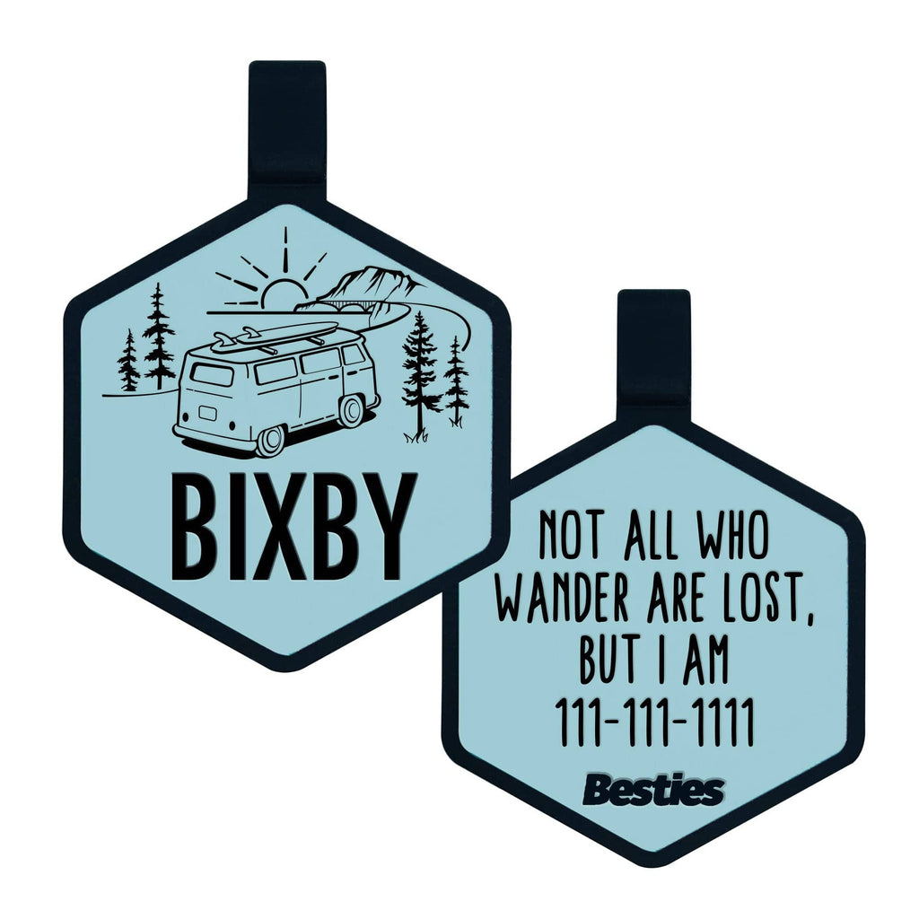 Besties Pets - Road Trippin’ Silicone ID Tag - Dog.Dog.Cat.