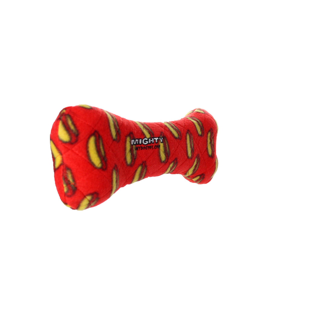 Tuffy Dog Toys - VIP Products - Mighty Bone - Red, Durable, Squeaky Dog Toy, No Stuffing - Dog.Dog.Cat.